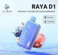 ELF BAR RAYA D1 – Peach Lychee Blackcurrant - Vape Shop Bengaluru