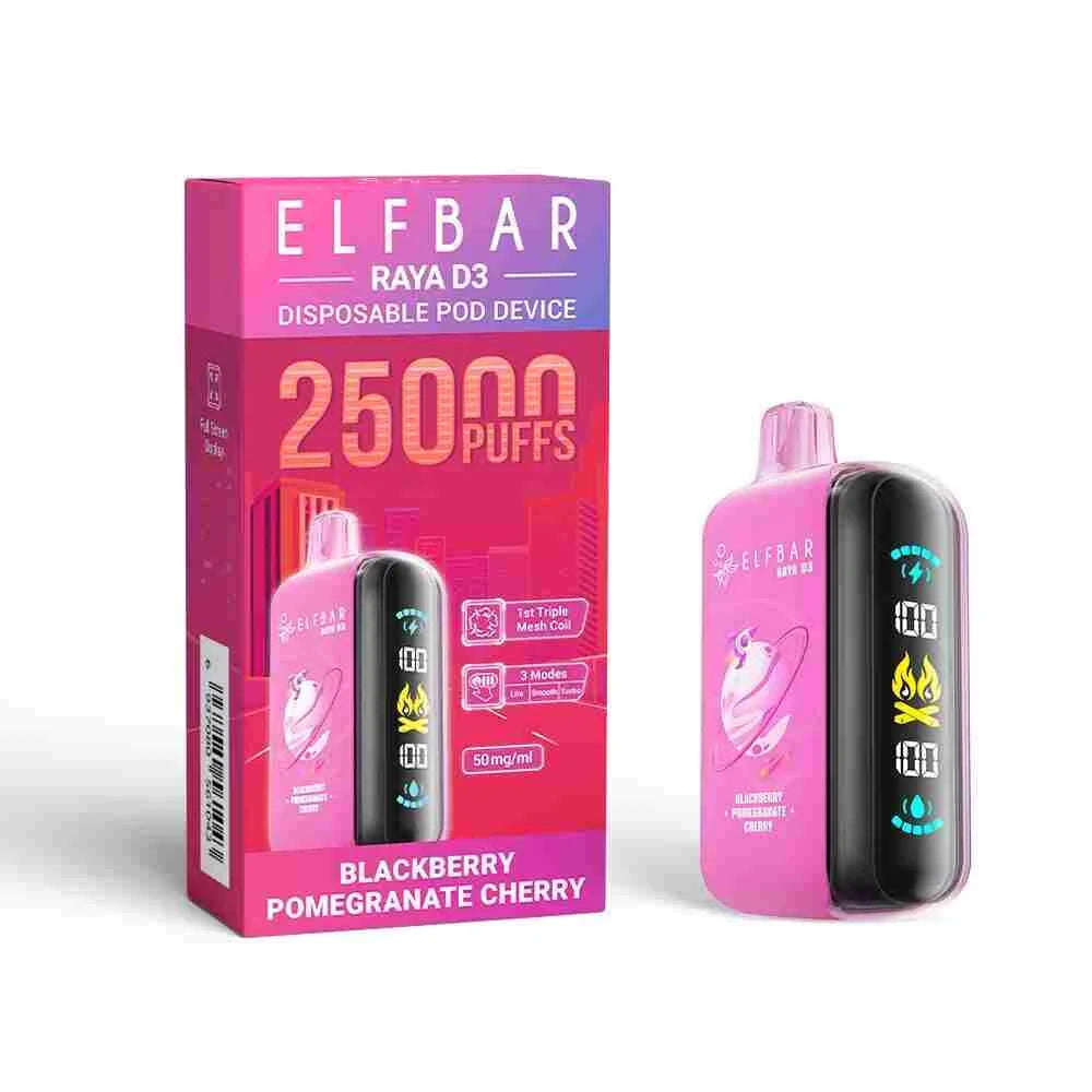 Elf Bar Raya D3 Blackberry Pomegranate Cherry – 25000 - Vape Shop Bengaluru