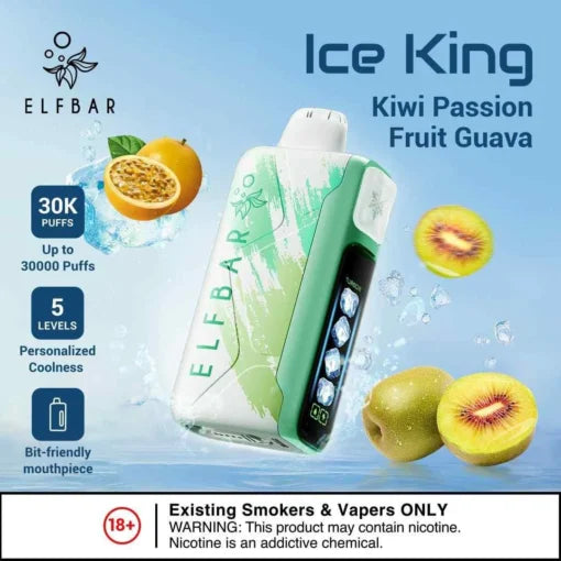 Elf Bar Ice King – Kiwi Passion Fruit Guava – 30K - Vape Shop Bengaluru