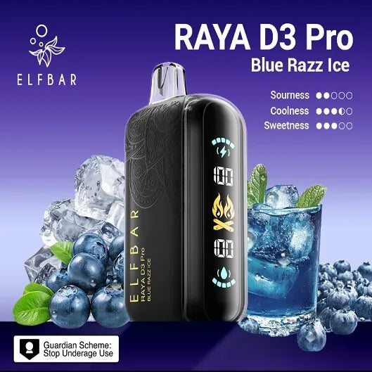 Elf Bar Raya D3 Pro 30K Blue Razz Ice - Vape Shop Bengaluru