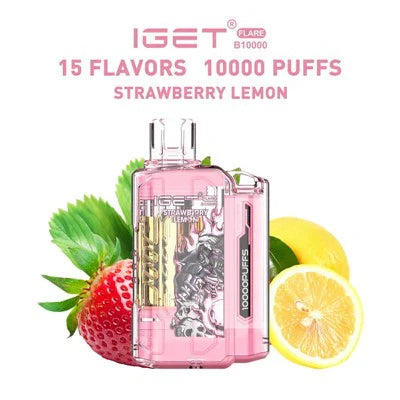 IGET FLARE B10000 – Strawberry Lemon - Vape Shop Bengaluru