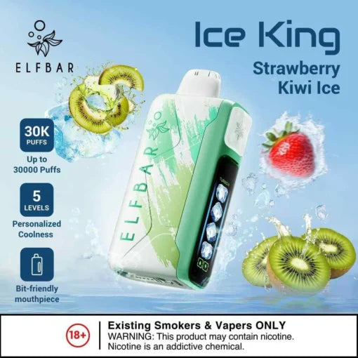 Elf Bar Ice King – Strawberry Kiwi Ice – 30K - Vape Shop Bengaluru