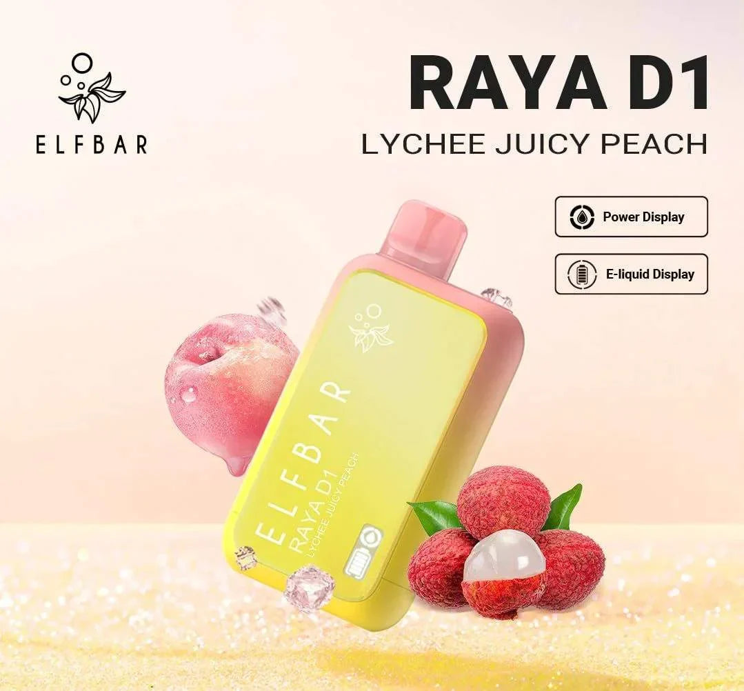 ELF BAR RAYA D1 – Lychee Juicy Peach - Vape Shop Bengaluru