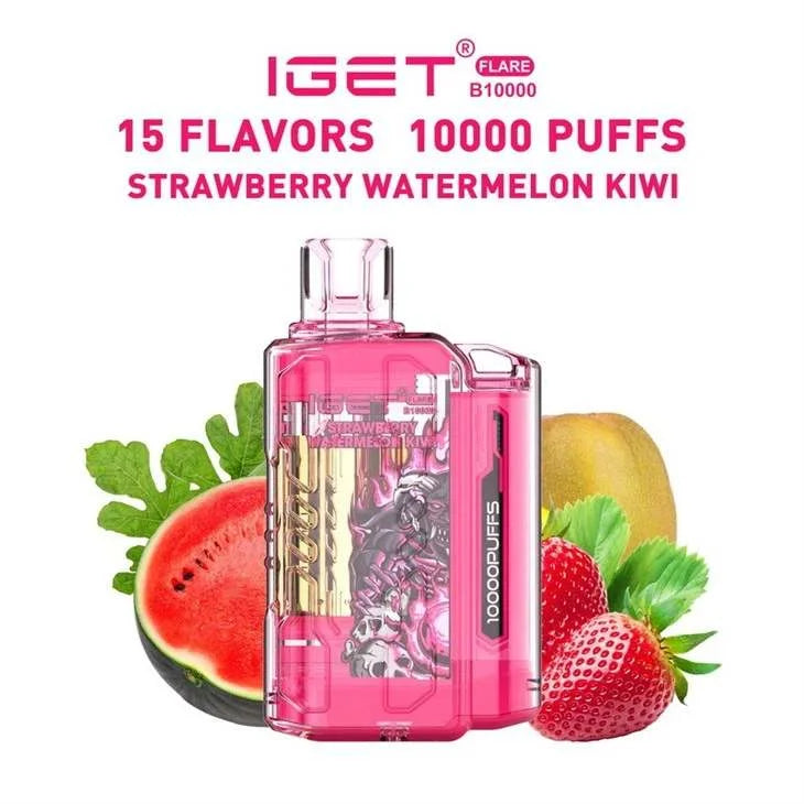 IGET FLARE B10000 – Strawberry Watermelon Kiwi - Vape Shop Bengaluru